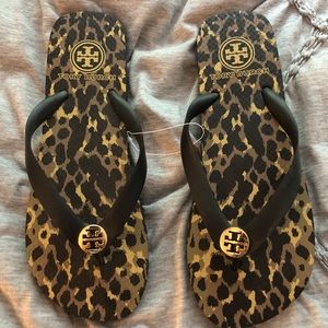 Tory Burch Thin Cheetah Flip Flops